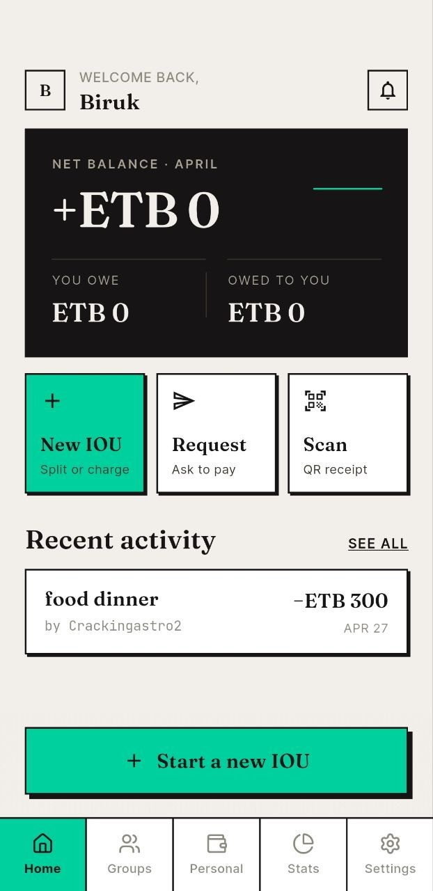 EDA — Shared Expense Tracker screenshot